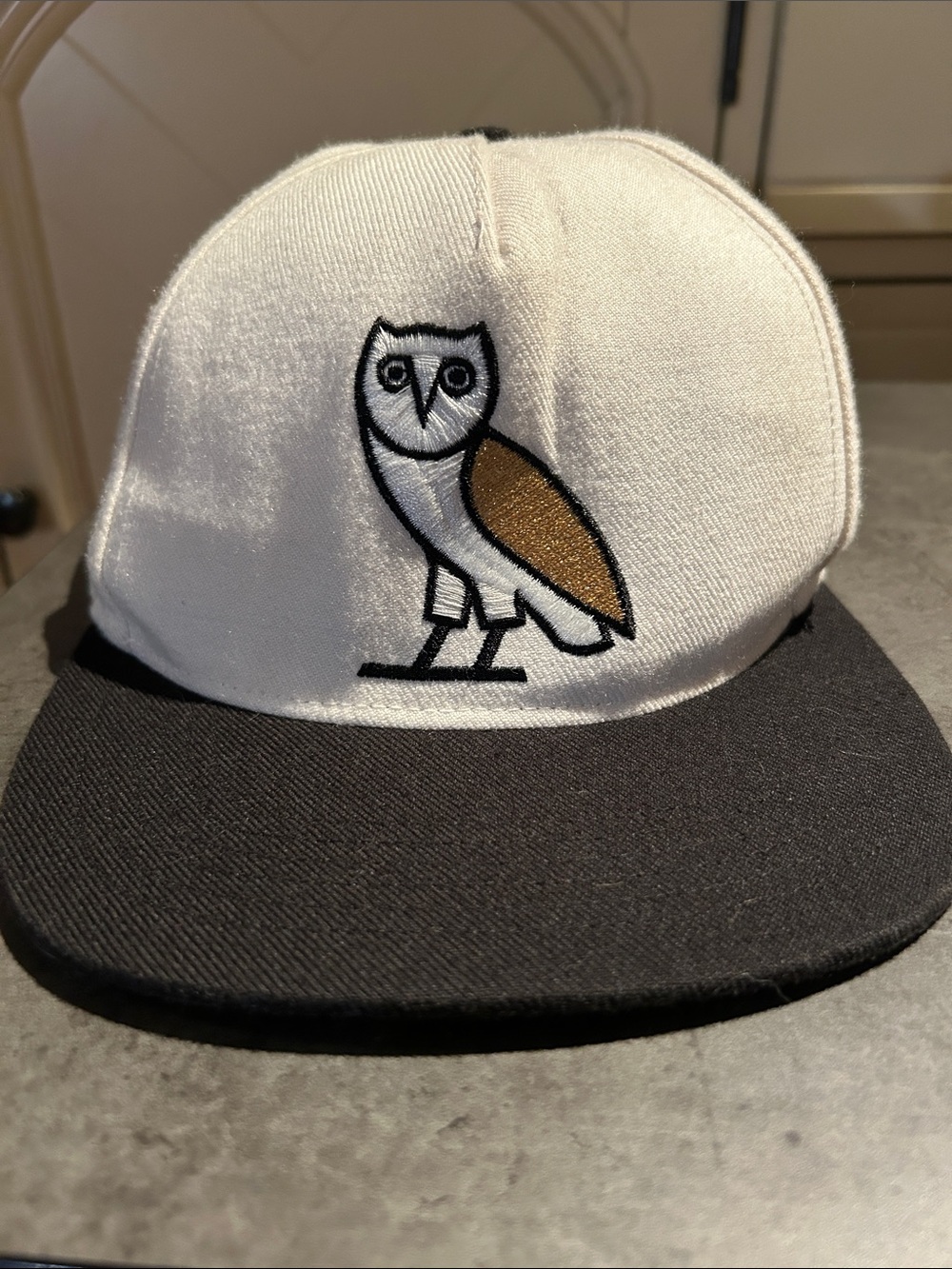 Pre-Owned OVO Snapback Hat Cap White Black Embroidered October’s Very Own Drake